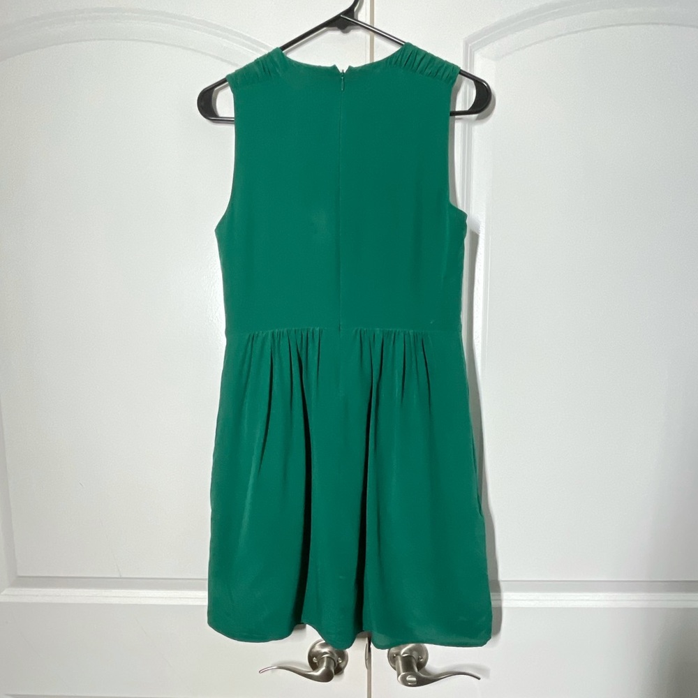 Madewell Green 100% Silk Fully Lined Mini Dress size 4 - Picture 5 of 8